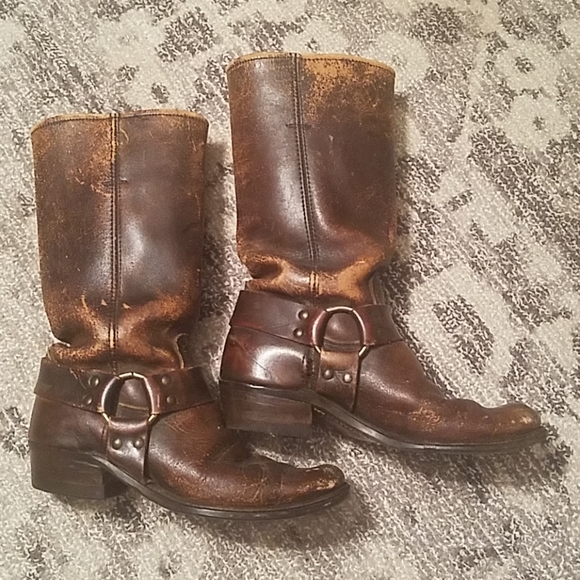 Shoes - Vintage leather harness boot